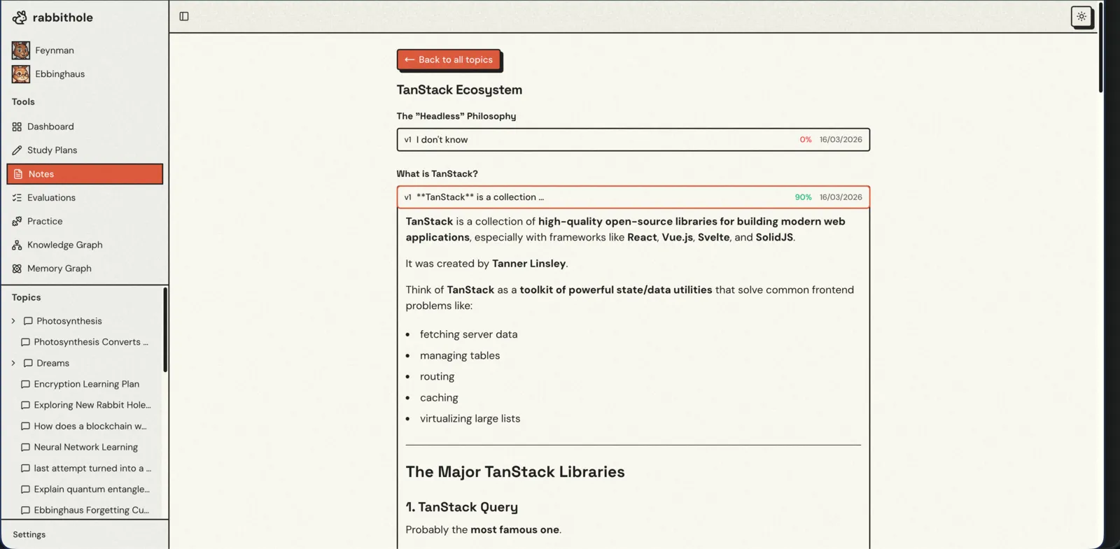 Feynman notes editor